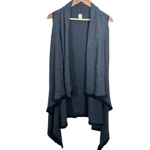 Zestt Organics Charcoal Women's Open Front Sweater Vest One Size